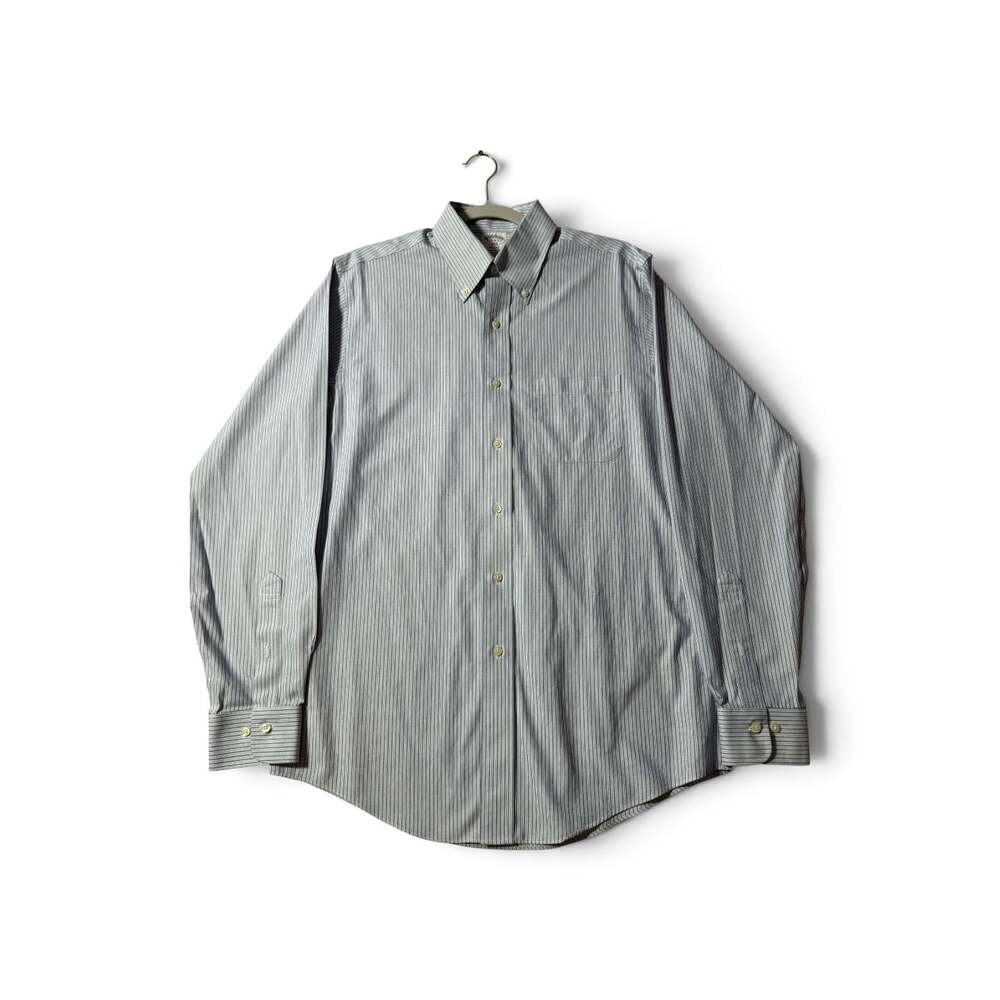 Brooks Brothers Men's Long Sleeve Button Down Shirt Blue and White Pinstripe